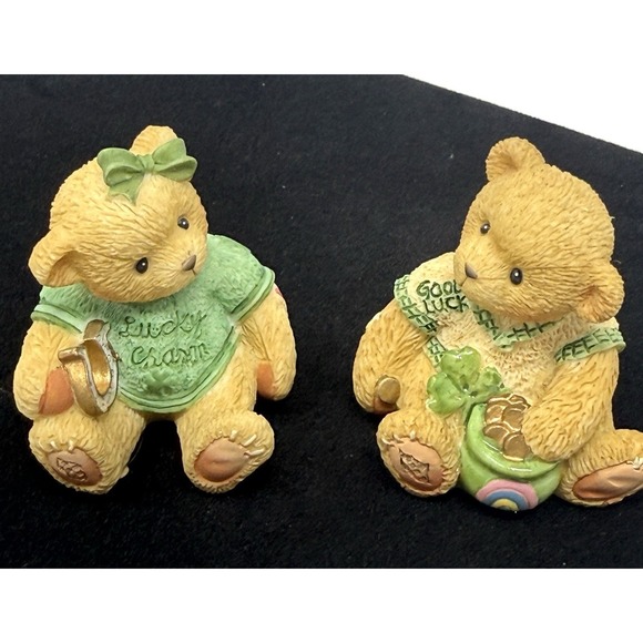 Other - Cherished Teddies 1998 Irish Good Luck Lucky Charm bears mini figurines set of 2